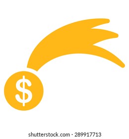 Lucky icon from Business Bicolor Set. This flat vector symbol uses yellow color, rounded angles, and isolated on a white background.