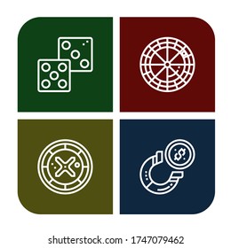 lucky icon set. Collection of Dice, Roulette, Horseshoe icons