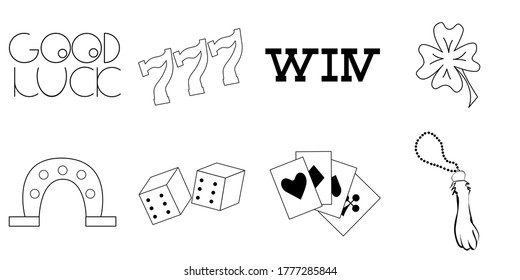 Lucky Icons Set vector objects 