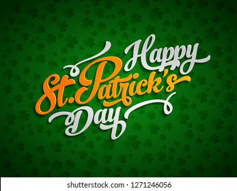 lucky irish patrick day flyer st luck flat background clover irish lucky saint patrick's day text label design elements on green background lucky irish patrick day flyer st luck flat background clover