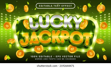 Lucky Jackpot 3d Editable Text Effect Template