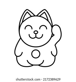 Lucky Kitty Animal Vector Icon Which Is Suitable For Commercial Work And Easily Modify Or Edit It

