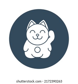 Lucky Kitty Animal Vector Icon Which Is Suitable For Commercial Work And Easily Modify Or Edit It

