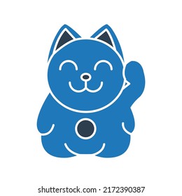 Lucky Kitty Animal Vector Icon Which Is Suitable For Commercial Work And Easily Modify Or Edit It

