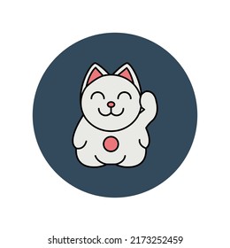 Lucky Kitty Animal Vector Icon Which Is Suitable For Commercial Work And Easily Modify Or Edit It

