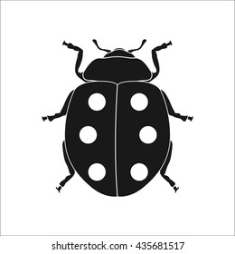 Lucky ladybug sign simple icon on background