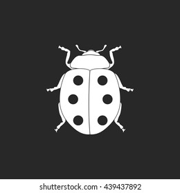 Lucky ladybug sign simple icon on background
