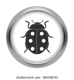 Lucky ladybug simple icon  on round background