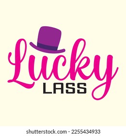 Lucky Lass t shirt designs, vector file 