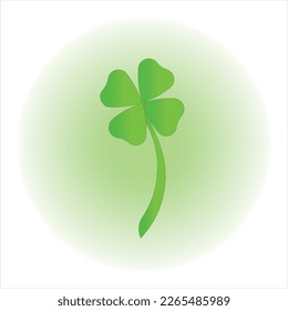 Lucky leaf clover, four isolated on white, for St Patrick's day. Vector illustration.