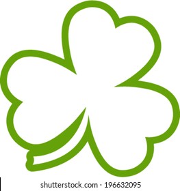 Lucky Four Leaf Clover Outline Vector Stock Vector (Royalty Free ...