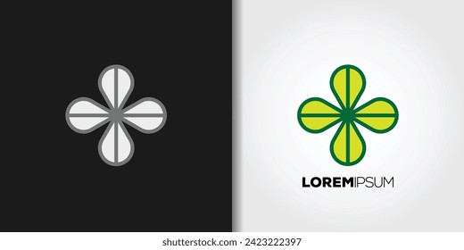 lucky leaves logo set vector