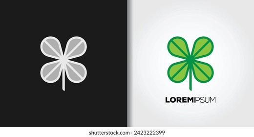 lucky leaves logo set vector