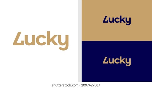 LUCKY LOGO WORDMARK NUMBER SEVEN EDITABLE