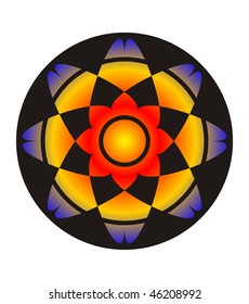 Lucky Lotus. Stylized Mandala.