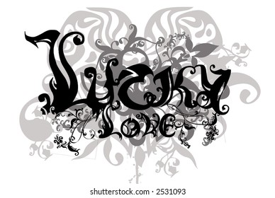 Lucky Love - grunge vector design