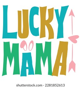 Lucky Mama Boho Retro Style Happy Easter SVG And T-shirt Design, Easter SVG Quotes Design t shirt design, Vector EPS Editable Files, can you download this Design Bundle