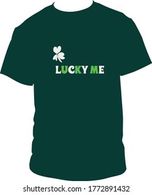 Lucky me green tshirt vector