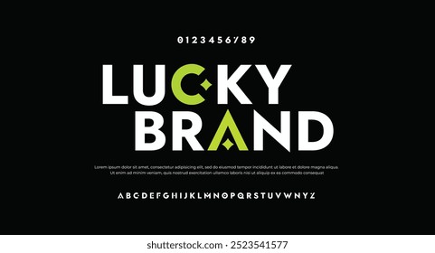 Lucky Minimal alphabet fonts. Typography, Lettering, Elegant, Fashion, Designs, Serif fonts, Lowercase. Vector illustration