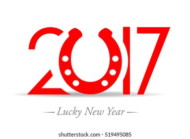 Lucky New Year 2017 icon vector illustration isolated on white background