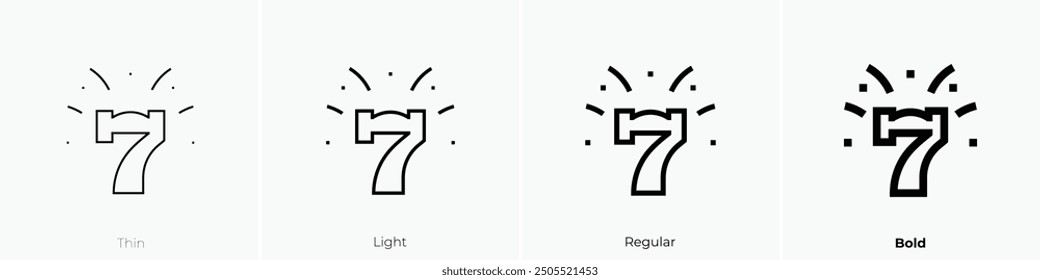 lucky number icon. Thin, Light Regular And Bold style design isolated on white background