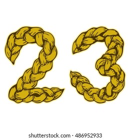 lucky number twenty-three rope vector illustration