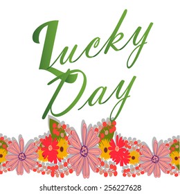 lucky on St. Patrick's day with flowers