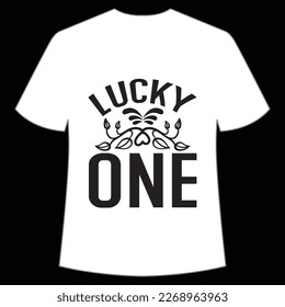 Lucky One St. Patrick's Day Shirt Print Template, Lucky Charms, Irish, everyone has a little luck Typography Design