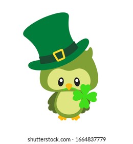 Lucky Owl Vector Illustration on White