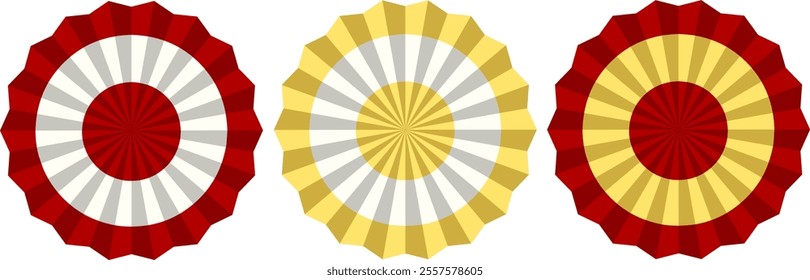 lucky paper fan set bundle vector. traditional chinese new year festival element background