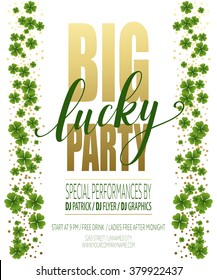 Lucky Party Poster. St. Patricks Day. Vector illustration EPS10