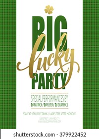 Lucky Party Poster. St. Patricks Day. Vector illustration EPS10