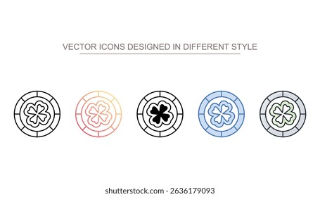 Lucky pennies icon design with white background stock illustration