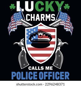 Lucky police officers tshirt design 