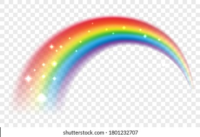 Lucky rainbow. Rain bow vector image isolated on transparent background, multicolour beauty fairy tale rainbows element with transparency