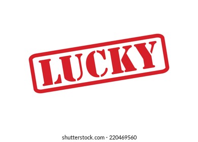 LUCKY Red Rubber Stamp vector over a white background.