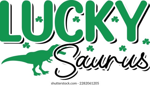 Lucky saurus st. patrick's day t-shirt design