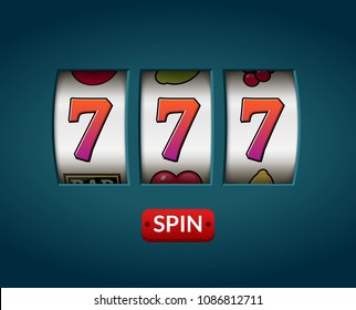 Lucky seven 777 slot machine. Casino vegas game. Gambling fortune chance. Win jackpot money.