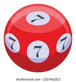 Lucky seven ball icon. Isometric of lucky seven ball vector icon for web design isolated on white background