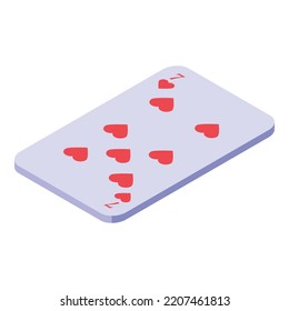 Lucky seven cards icon. Isometric of lucky seven cards vector icon for web design isolated on white background