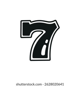 Lucky seven icon. Simple lucky seven icon for social media, app and web design. Vector illustration.