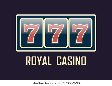 Lucky seven jackpot. Casino vector sign set. Poker club logo