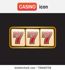 Lucky seven jackpot. Casino lucky seven vector icons