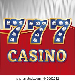 Lucky seven jackpot concept 777. Casino template.