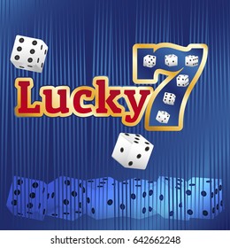 Lucky seven jackpot concept 777. Casino template.