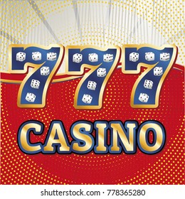 Lucky seven jackpot concept 777. Casino template.