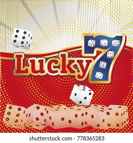 Lucky seven jackpot concept 777. Casino template.