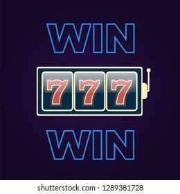 Lucky seven jackpot. Poker club and casino vector sign set