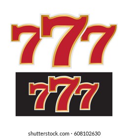 Lucky seven logo with gold sparks
