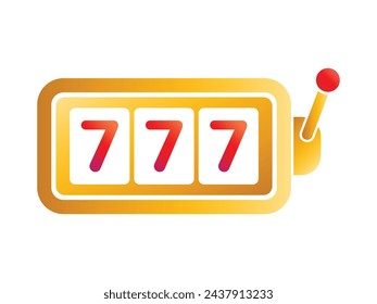 lucky seven on slot machine logo icon vector. isolated white background